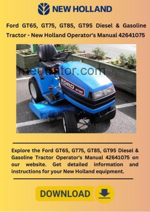 New Holland GT85 ficha tecnica